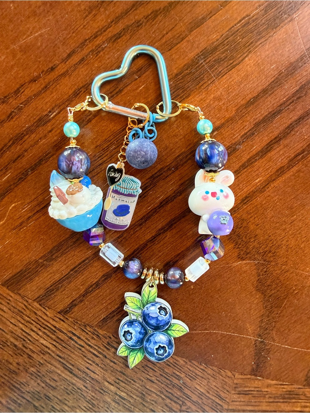 Blueberry Charm Keychain Bracelet - Women Accessories